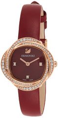 Swarovski Crystal Flower Red Dial Red Leather Strap Watch for Women - 5552780 Watches Swarovski   