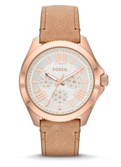 Fossil Cecile White Dial Sand Leather Strap Watch for Women - AM4532 Watches Fossil   