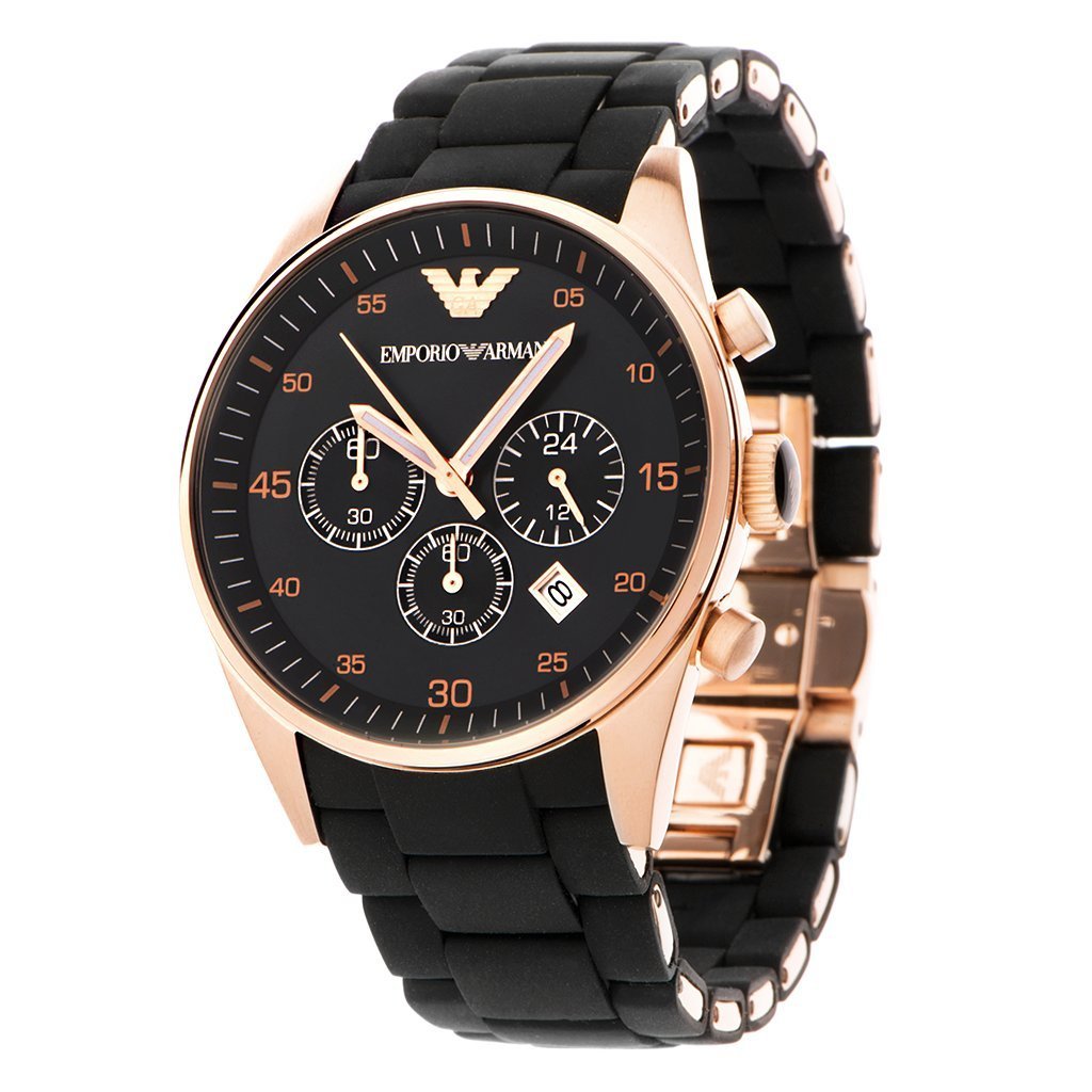 Emporio Armani Sportivo Black Dial Black Stainless Steel Watch For Men - AR5905 Watches Emporio Armani   