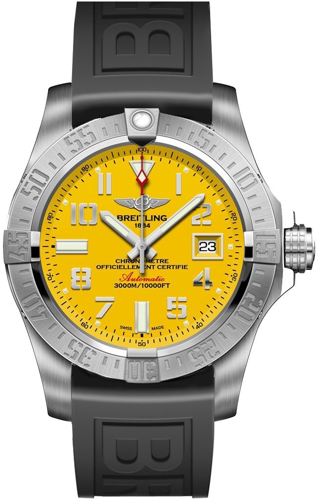 Breitling Avenger II Seawolf Yellow Dial Mens Watch - A1733110/I519/153S Watches Breitling   