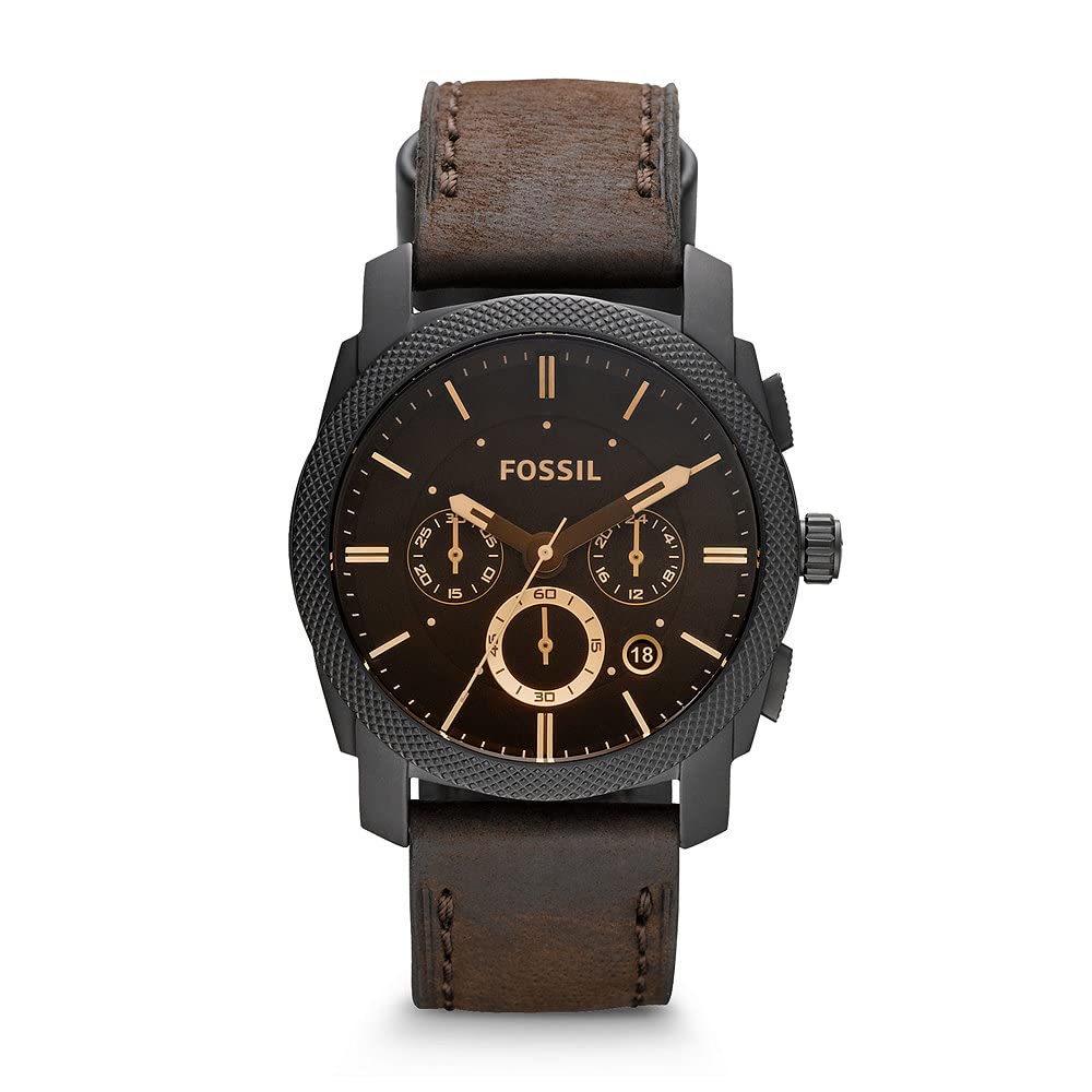 Fossil Machine Flight Chronograph Brown Dial Brown Leather Strap Watch for Men - FS4656 Watches Fossil   