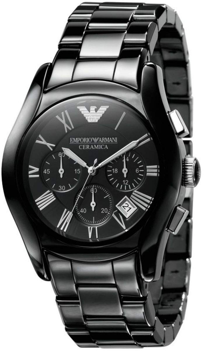 Emporio Armani Black Ceramic Dial Ceramic Strap Watch For Women - AR1401 Watches Emporio Armani   