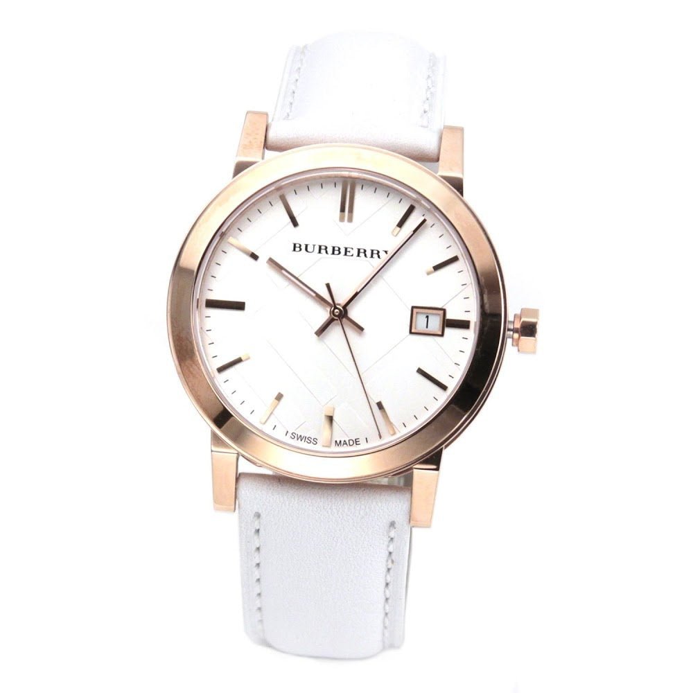 Burberry The City White Dial White Leather Strap Watch for Women - BU9012 Watches Burberry   