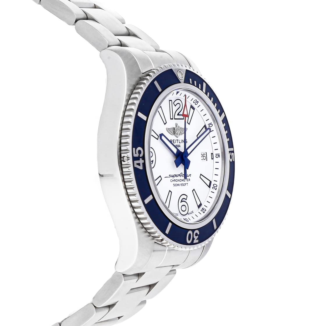 Breitling Superocean 42mm White Dial Silver Steel Strap Watch for Men - A17366D81A1A1 Watches Breitling   