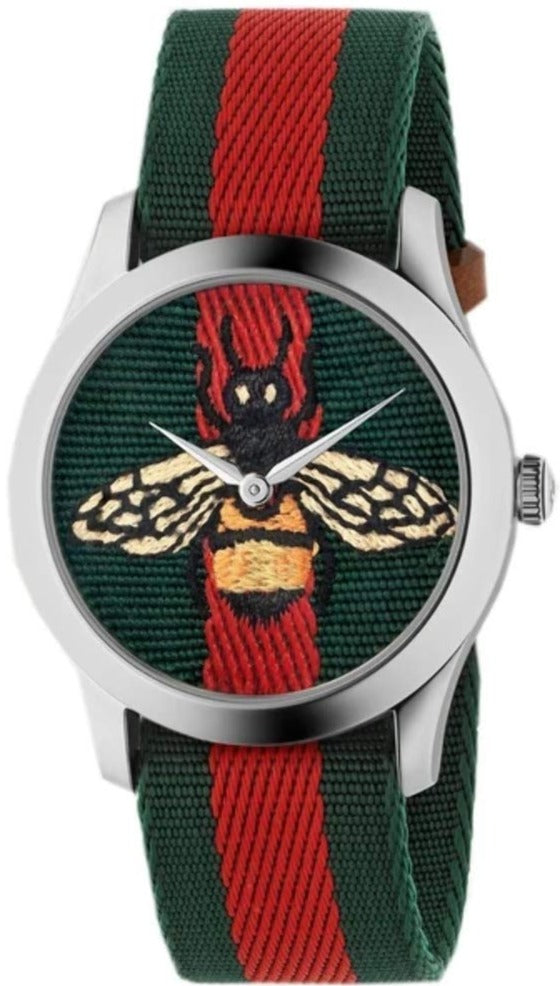 Gucci Le Marche des Merveilles Red & Green Dial Red & Green Nylon Strap Unisex Watch - YA1264060 Watches Gucci   