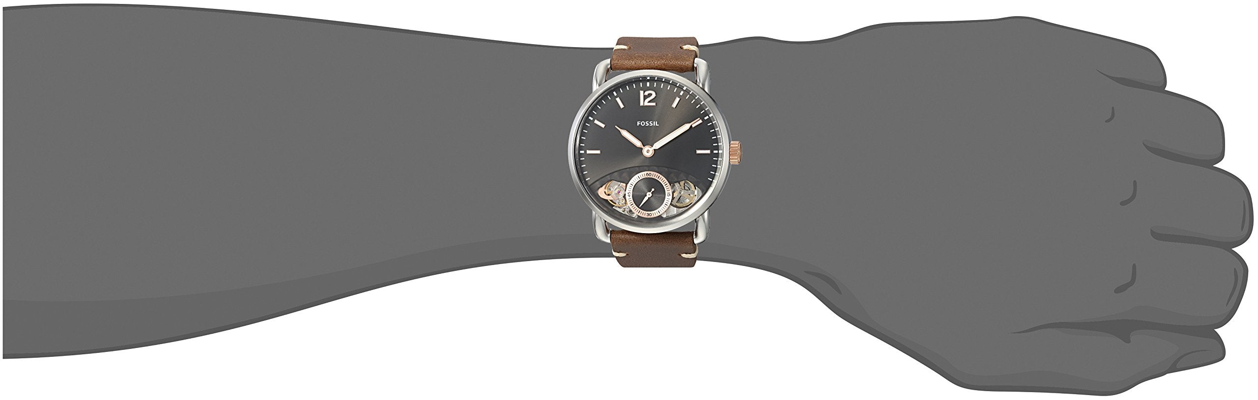 Fossil The Commuter Twist Black Dial Brown Leather Strap Watch for Men -  ME1165 Watches Fossil   