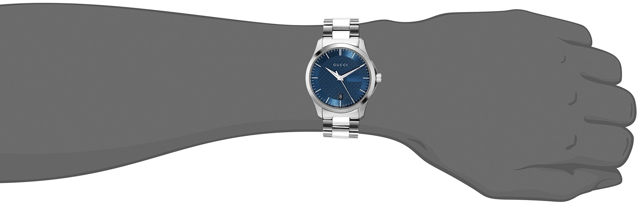 Gucci G Timeless Blue Dial Silver Steel Strap Watch For Men - YA126440 Watches Gucci   