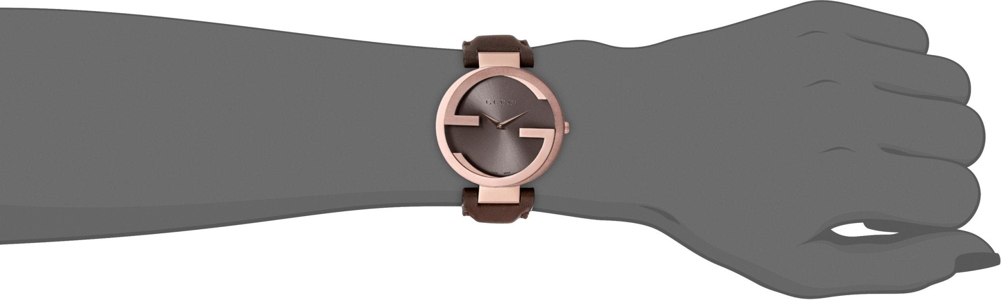 Gucci Interlocking Brown Dial Brown Leather Strap Watch For Women - YA133309 Watches Gucci   