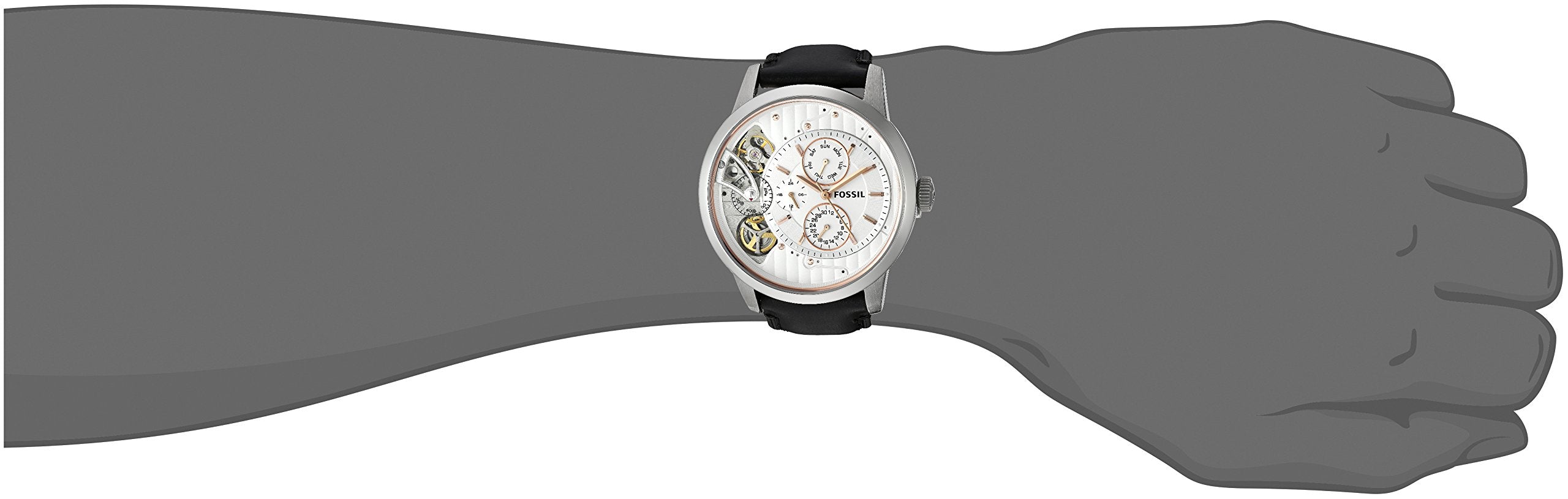 Fossil Townsman Twist Multifunction White Dial Black Leather Strap Watch for Men - ME1164 Watches Fossil   