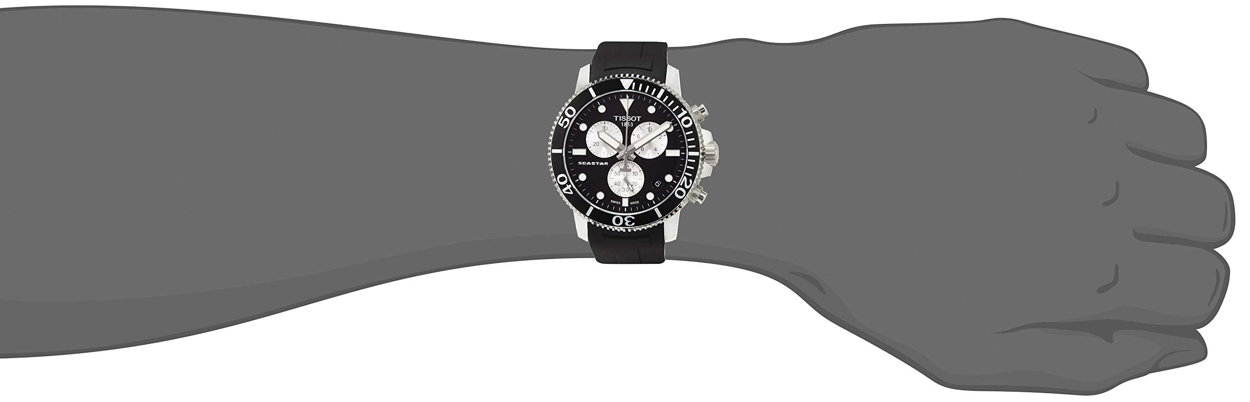 Tissot Seaster 1000 Chronograph Black Dial Black Rubber Strap Watch For Men - T120.417.17.051.00 Watches Tissot   