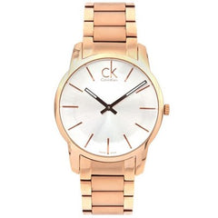 Calvin Klein City White Dial Rose Gold Steel Strap Watch for Men - K2G21646 Watches Calvin Klein   