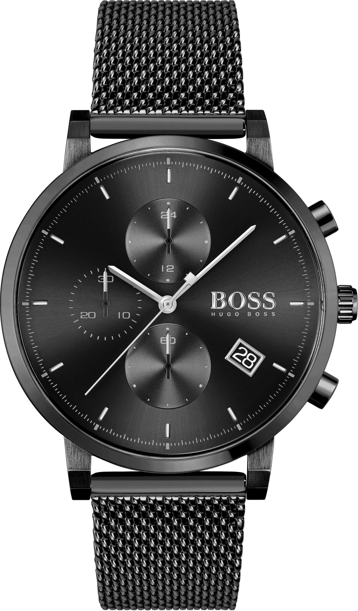 Hugo Boss Integrity Black Dial Black Mesh Bracelet Watch for Men - 1513813 Watches Hugo Boss   