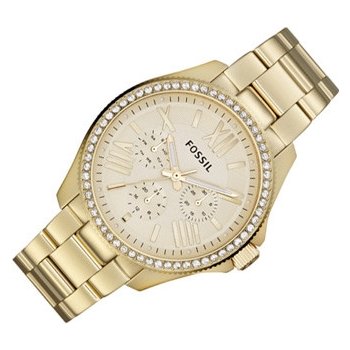 Fossil Cecile Chronograph Gold Dial Gold Steel Strap Watch for Women - AM4482 Watches Fossil   