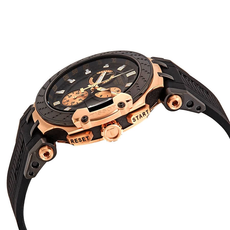 Tissot T Race Quartz Chronograph Black Dial Silicon Strap Watch For Men - T115.417.37.051.00 Watches Tissot   