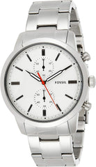 Fossil Townsman White Dial Silver Steel Strap Watch for Men - FS5346 Watches Fossil   