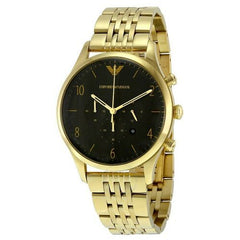 Emporio Armani Classic Chronograph Black Dial Gold Stainless Steel Watch For Men - AR1893 Watches Emporio Armani   