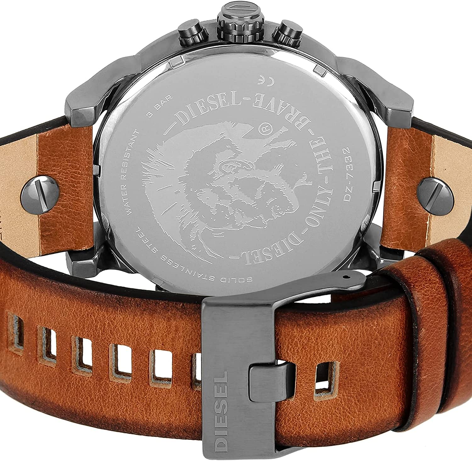 Diesel Mr Daddy 2.0 Black Dial Brown Leather Strap Watch For Men - DZ7332 Watches Diesel   