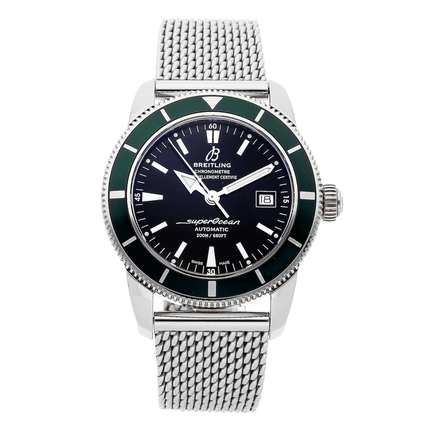 Breitling Superocean Heritage 42mm Chronograph Green Bezel Mens Watch - A1732136 Watches Breitling   