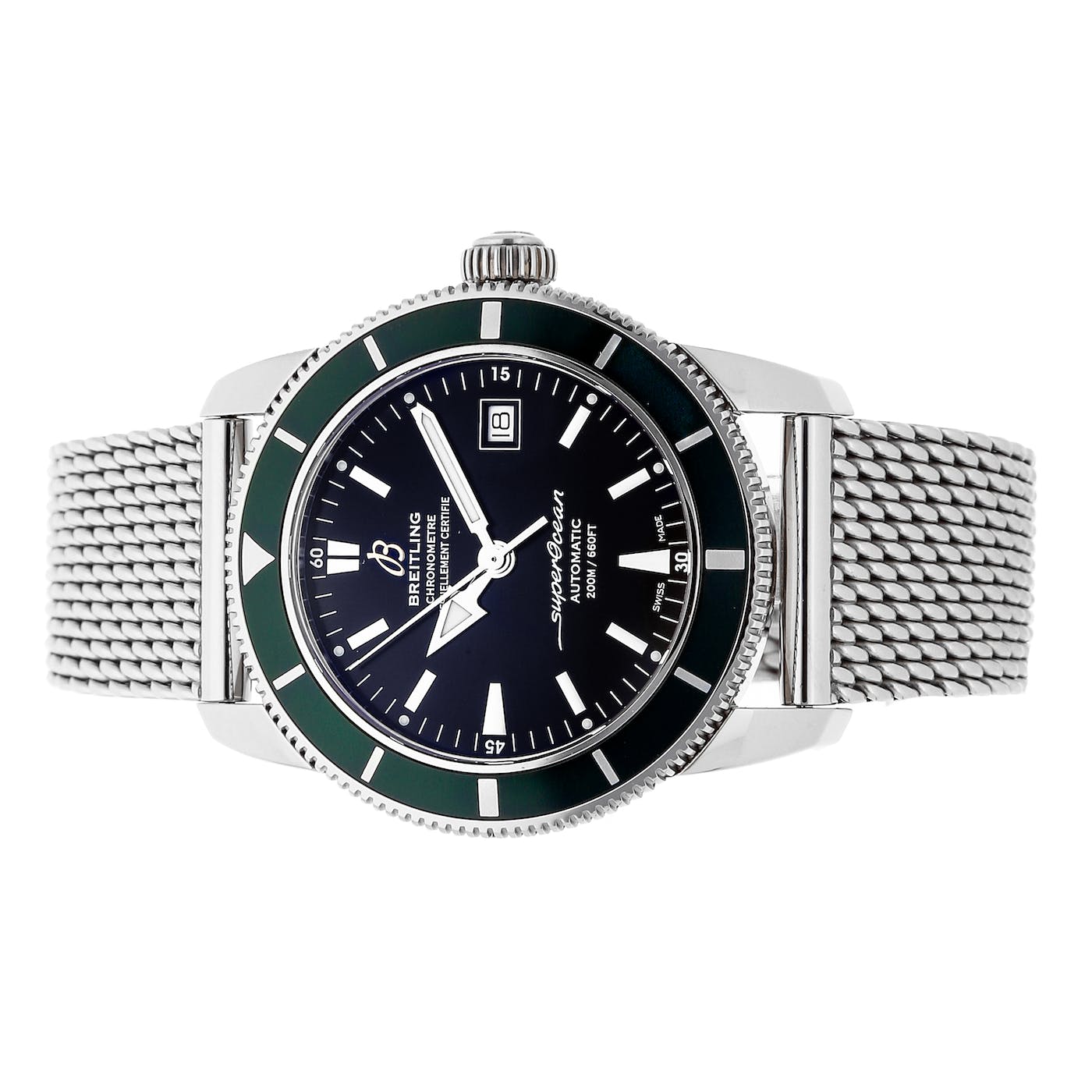 Breitling Superocean Heritage 42mm Chronograph Green Bezel Mens Watch - A1732136 Watches Breitling   