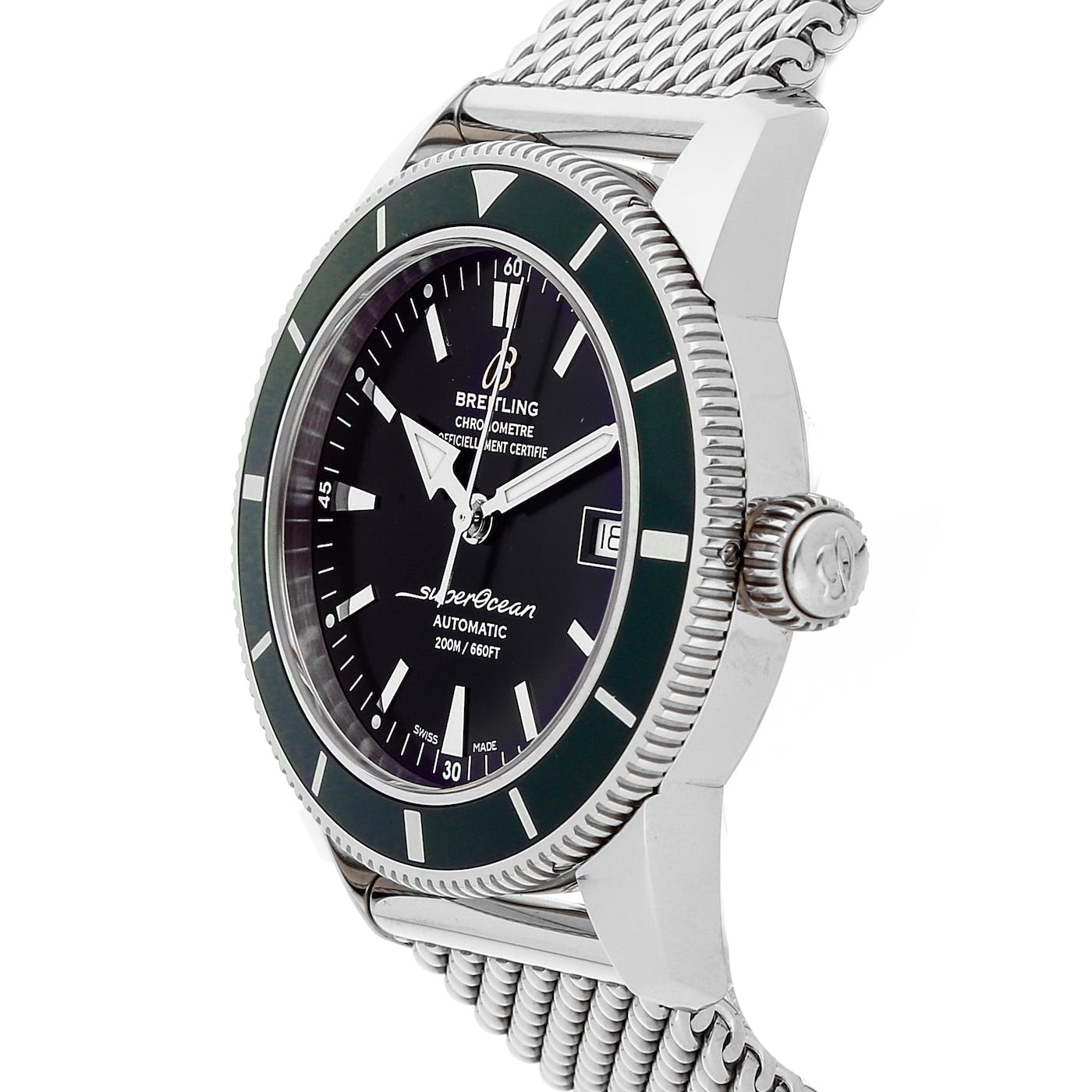 Breitling Superocean Heritage 42mm Chronograph Green Bezel Mens Watch - A1732136 Watches Breitling   