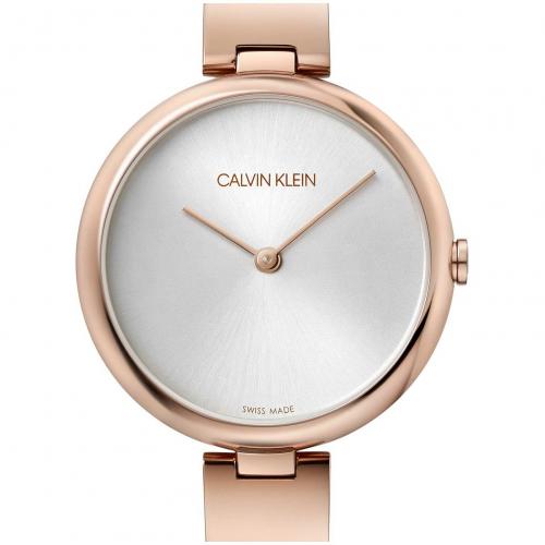 Calvin Klein Wavy White Dial Rose Gold Steel Strap Watch for Women - K9U23646 Watches Calvin Klein   