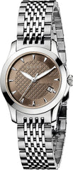 Gucci G Timeless Brown Dial Silver Steel Strap Watch For Women - YA126503 Watches Gucci   