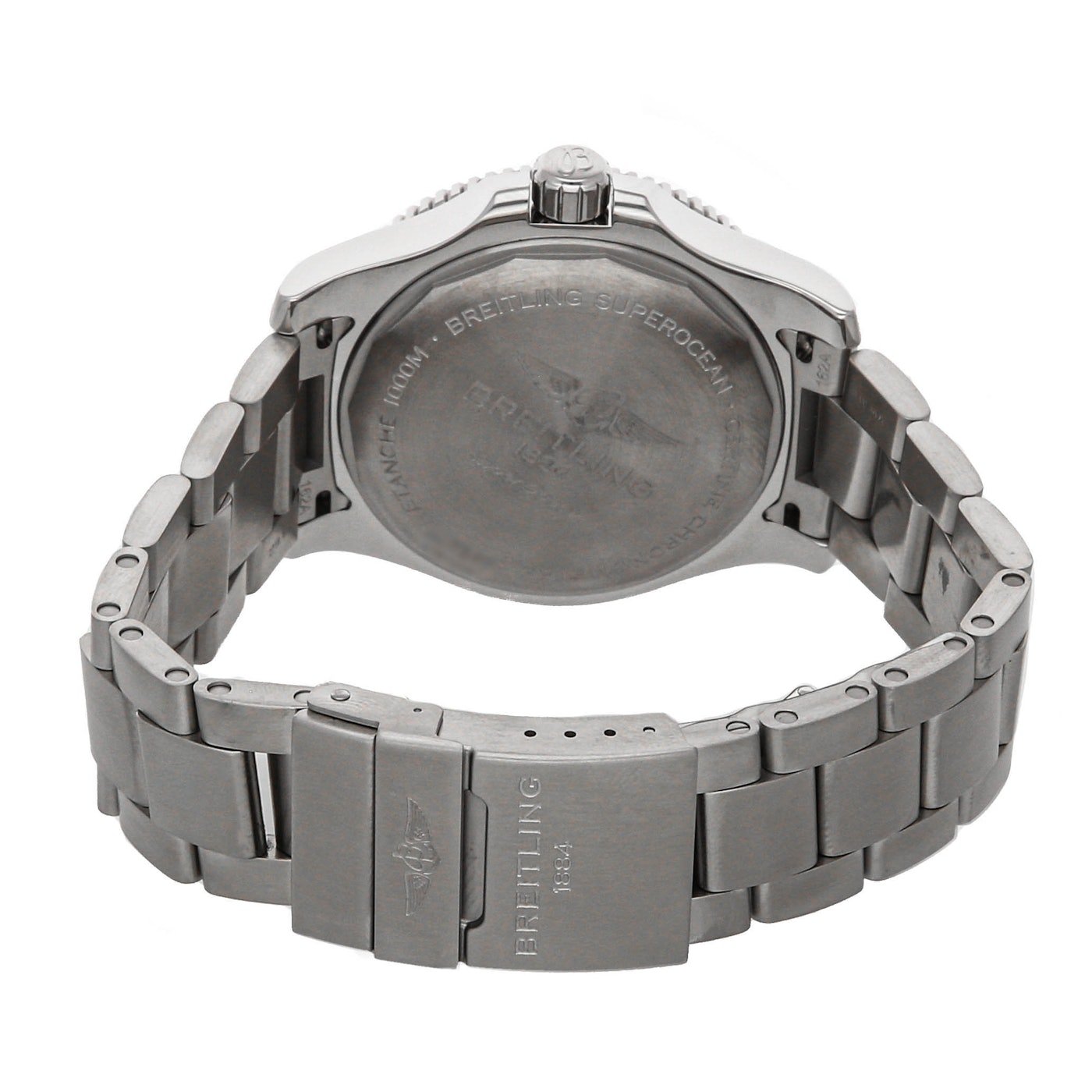 Breitling Superocean Automatic 44mm Black Dial Silver Steel Strap Watch for Men - A17367D71B1A1 Watches Breitling   