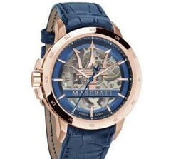 Maserati Automatic Blue Dial Stainless Steel Blue Leather Strap Watch For Men - R8821119005 Watches Maserati   