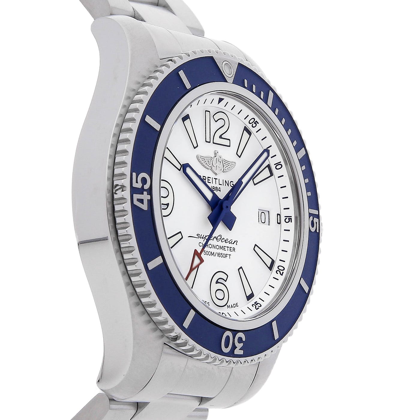 Breitling Superocean 42mm White Dial Silver Steel Strap Watch for Men - A17366D81A1A1 Watches Breitling   