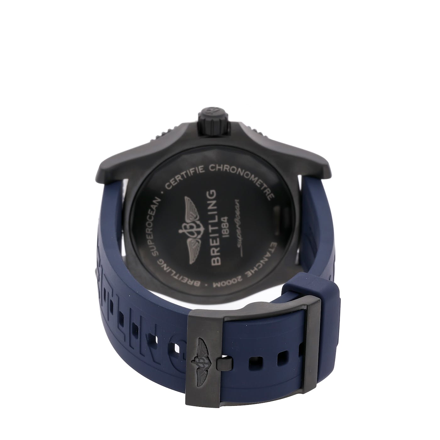 Breitling Superocean Automatic 46mm Blue Dial Blue Rubber Strap Watch for Men - M17368D71C1S1 Watches Breitling   
