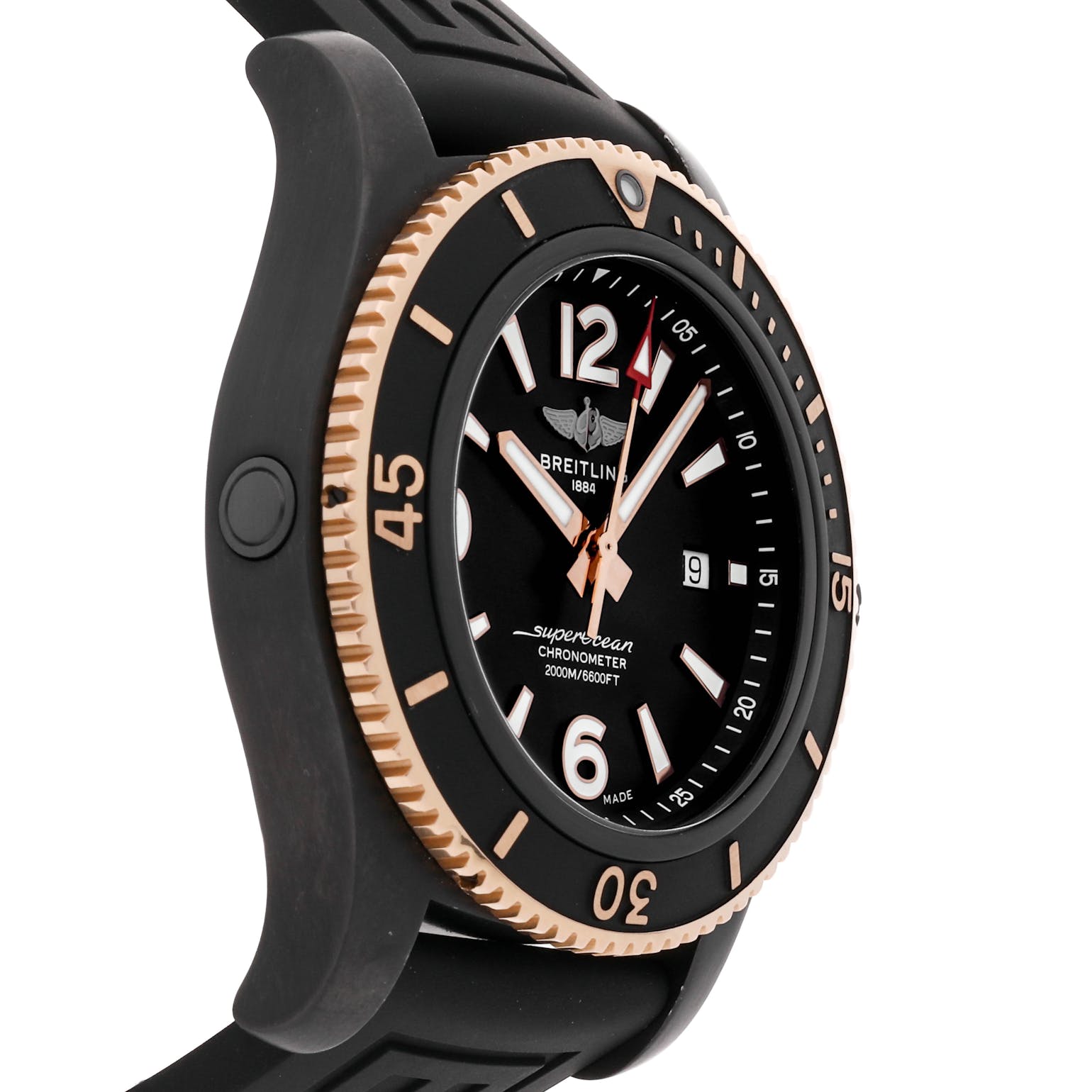 Breitling Superocean Automatic 46mm Black Dial Black Rubber Strap Watch for Men - U17368221B1S1 Watches Breitling   