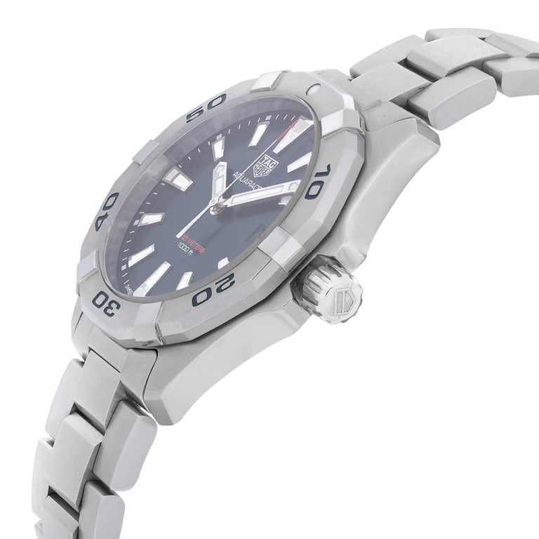 Tag Heuer Aquaracer Silver Stainless Steel Blue Dial Silver Steel Strap Watch for Men - WBD1112.BA0928 Watches Tag Heuer   