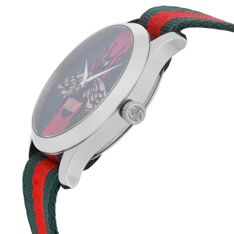 Gucci Le Marche des Merveilles Red & Green Dial Red & Green Nylon Strap Unisex Watch - YA1264060 Watches Gucci   