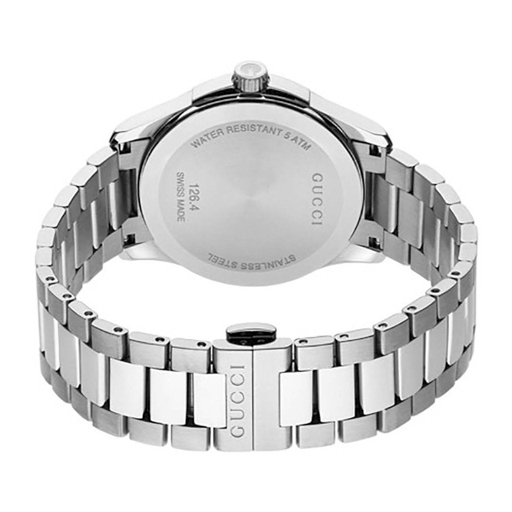 Gucci G Timeless Grey Dial Silver Steel Strap Watch For Men - YA126441 Watches Gucci   