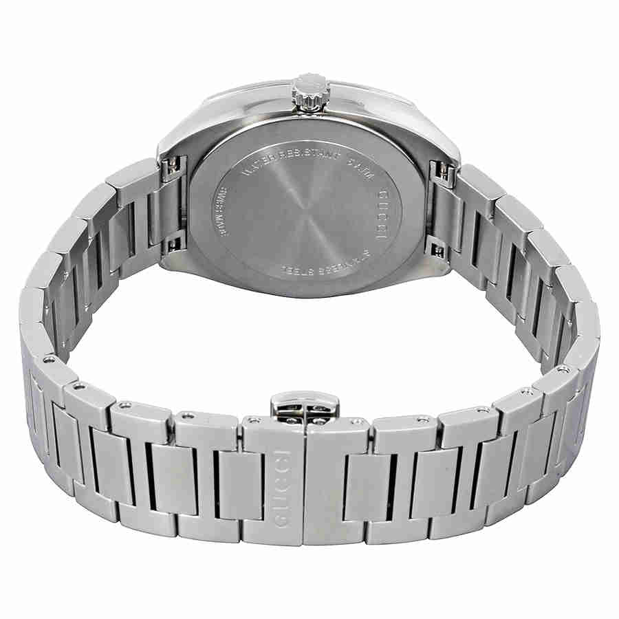 Gucci GG2570 Diamonds Black Dial Silver Steel Strap Watch For Women - YA142503 Watches Gucci   