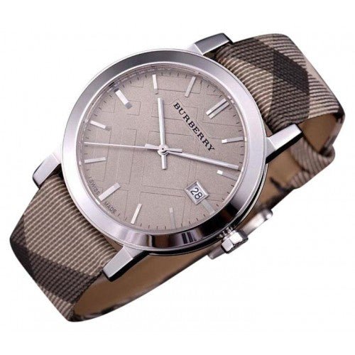 Burberry The City Nova Beige Dial Textured Leather Strap Watch for Women - BU9023 Watches Burberry   