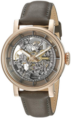 Fossil Boyfriend Automatic Skeleton Grey Dial Grey Leather Strap Watch for Women - ME3089 Watches Fossil   