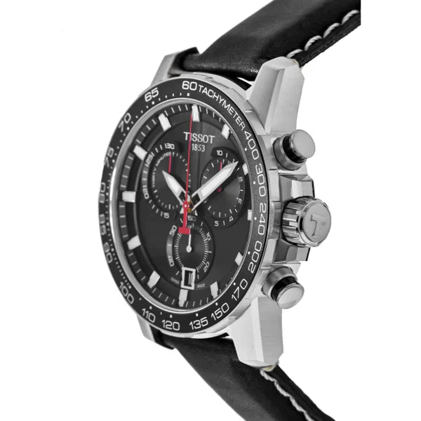 Tissot Supersport Chrono Black Dial Black Leather Strap Watch for Men - T125.617.16.051.00 Watches Tissot   