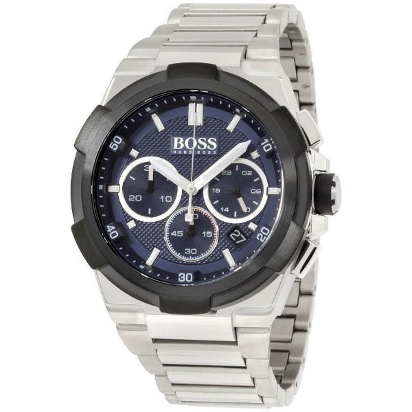 Hugo Boss Supernova Blue Chronograph Dial Silver Steel Strap Watch for Men - 1513360 Watches Hugo Boss   