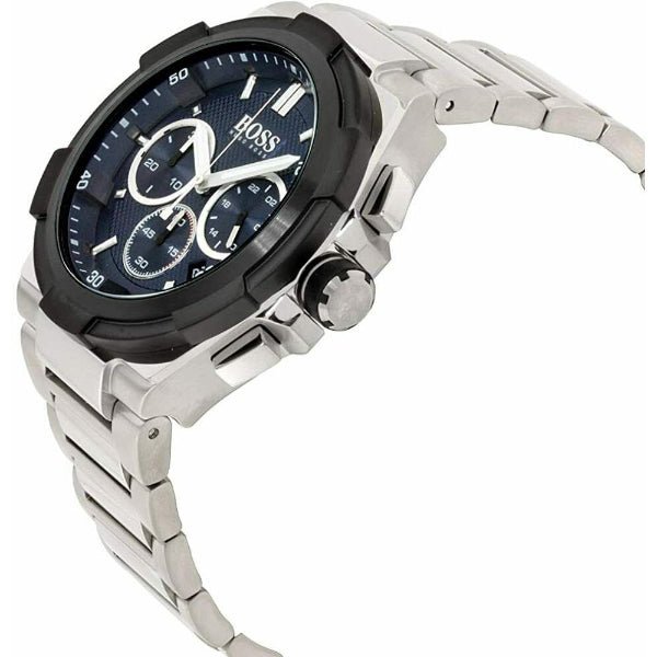 Hugo Boss Supernova Blue Chronograph Dial Silver Steel Strap Watch for Men - 1513360 Watches Hugo Boss   