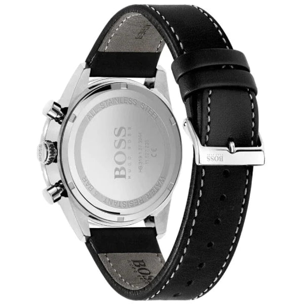 Hugo Boss Pilot Edition Black Dial Black Leather Strap Watch for Men - 1513853 Watches Hugo Boss   