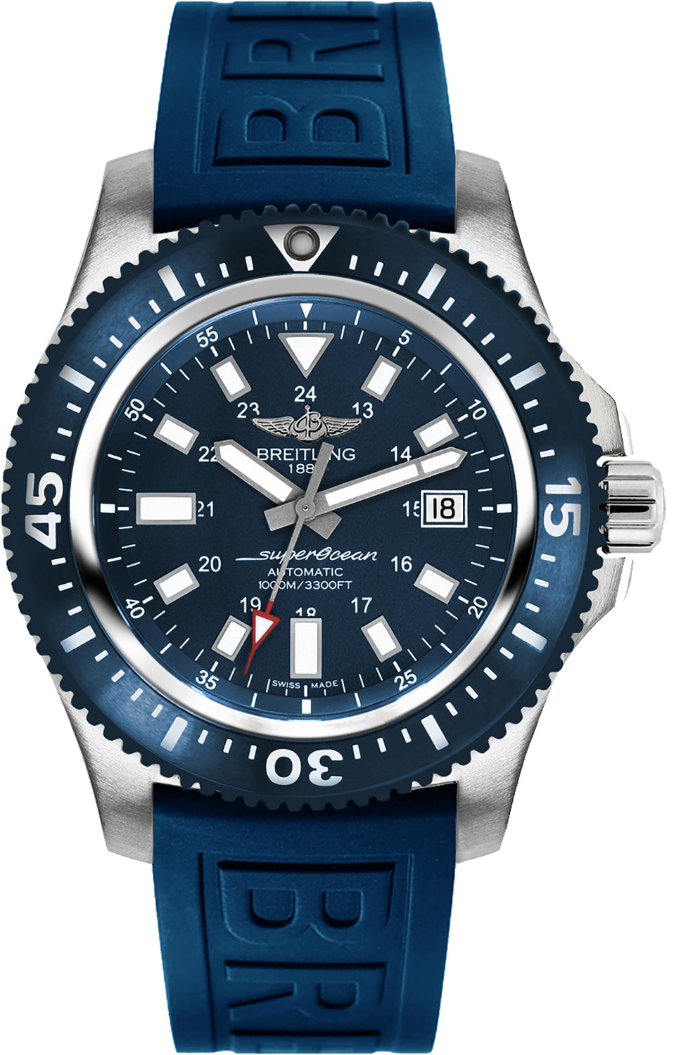 Breitling Superocean 44mm Diver Pro III Special Mariner Blue Dial Blue Rubber Strap Mens Watch - Y1739316/C959 Watches Breitling   