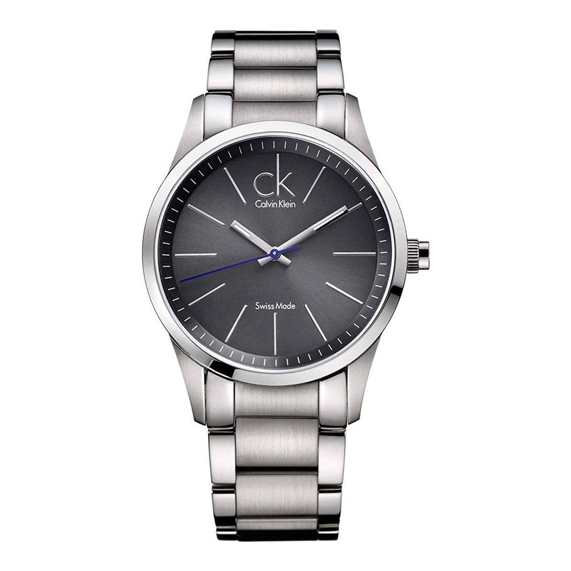 Calvin Klein Bold Black Dial Silver Steel Strap Watch for Men - K2246107 Watches Calvin Klein   