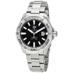 Tag Heuer Aquaracer Automatic Black Dial Silver Steel Strap Watch for Men - WAY2010.BA0927 Watches Tag Heuer   