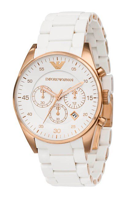 Emporio Armani Sportivo White Dial White Rubber Strap Watch For Men - AR5919 Watches Emporio Armani   