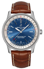 Breitling Navitimer Automatic 38mm Blue Dial Brown Leather Strap Mens Watch - A17325211C1P2 Watches Breitling   