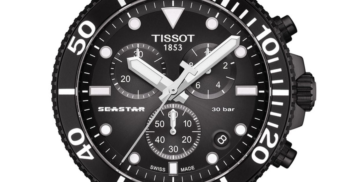 Tissot Seaster 1000 Chronograph Black Dial Black Silicone Strap Watch For Men - T120.417.37.051.02 Watches Tissot   