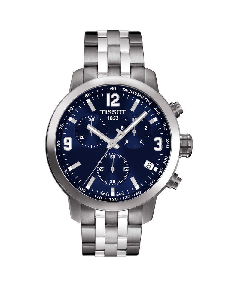 Tissot PRC 200 Chronograph Quartz Blue Dial Stainless Steel Watch For Men - T114.417.11.047.00 Watches Tissot   