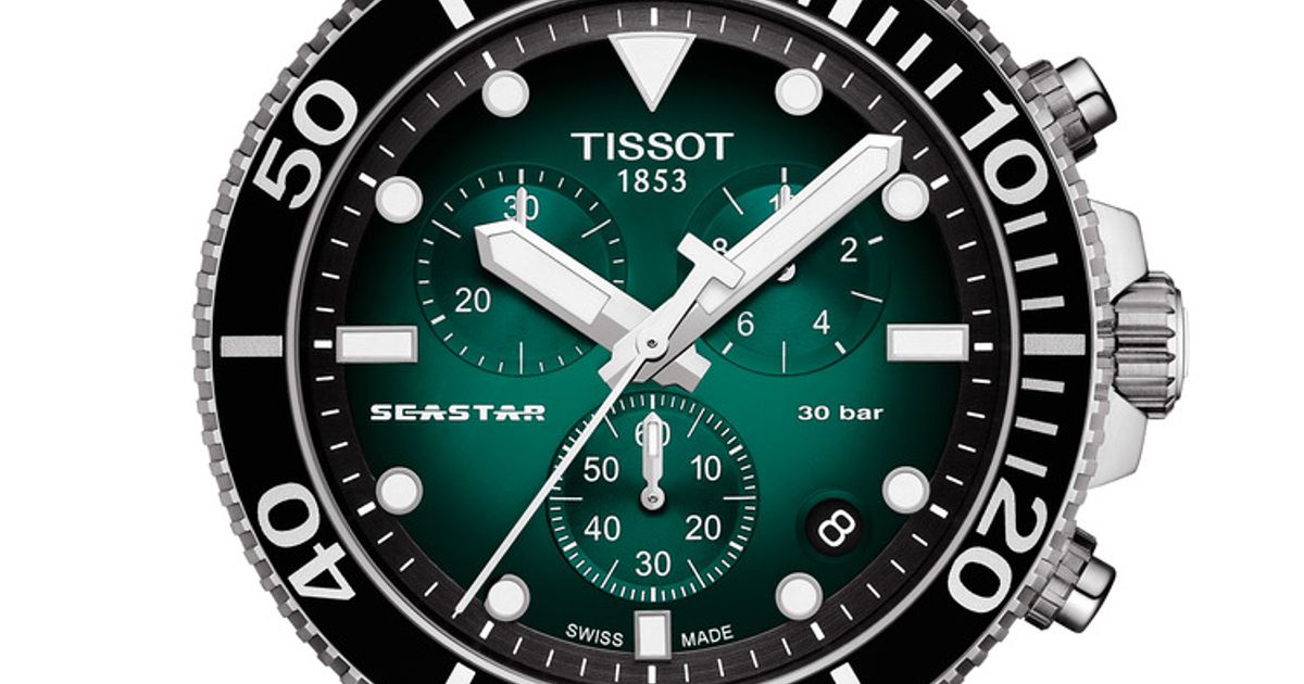 Tissot Seaster 1000 Chronograph Green Dial Silver Mesh Bracelet Watch For Men - T120.417.11.091.00 Watches Tissot   