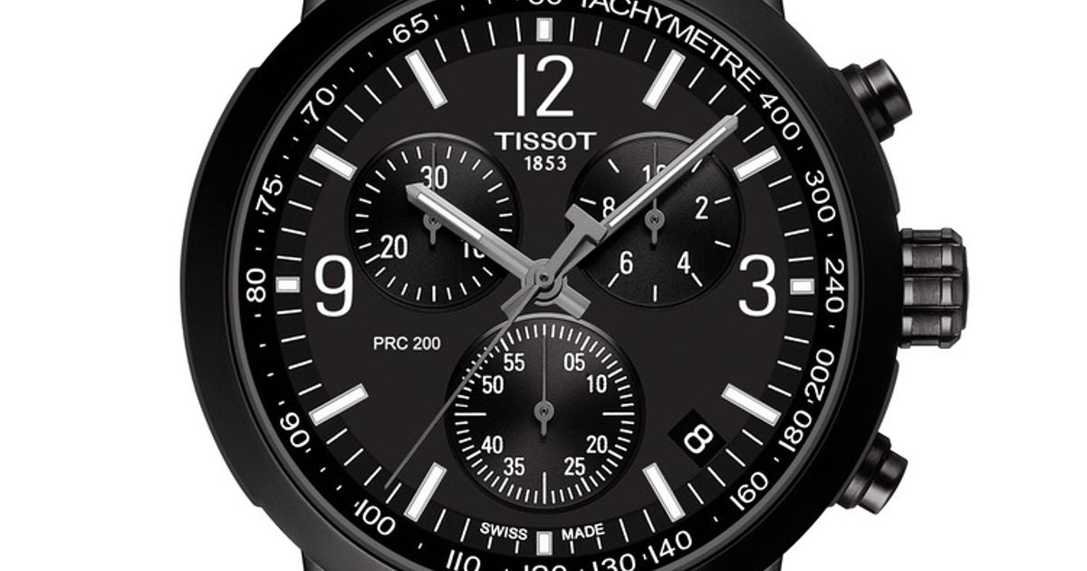 Tissot PRC 200 Chronograph Black Dial Black Stainless Steel Watch For Men - T114.417.33.057.00 Watches Tissot   